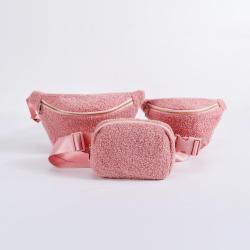 Women Men Winter Warm Sherpa Crossbody Chest Bags 2 Size Sherpa Sling Bumbag Teddy Bear Fanny Pack Girls Belt Bag Waist Bag