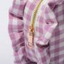 Keymay Factory Supplied Good Quality Beautiful S, M, L, XL Makeup Bag Gingham Ruffle Cosmetic Travel Bag