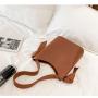 Wholesale pu solid color women bucket bag ladies shoulder crossbody handbags leather hand bags