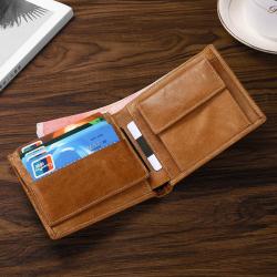 Hot Sale Vintage Wallet Credit Card Holder Bag Business Genuine Leather Brown Wallet For Men Multi-function Wallet Money clip