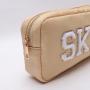 Keymay Custom Personalized Wholesale Waterproof Nylon Zipper Pouch Custom Embroidery Cosmetic Bag For Women Make-up Bag