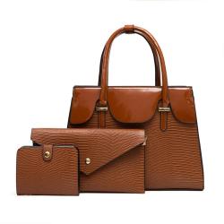OEM1001 Women Handbag Sets New Fashion Ladies Luxury Retro Shoulder Bag Purse Card Holder PU Leather Mother Bag