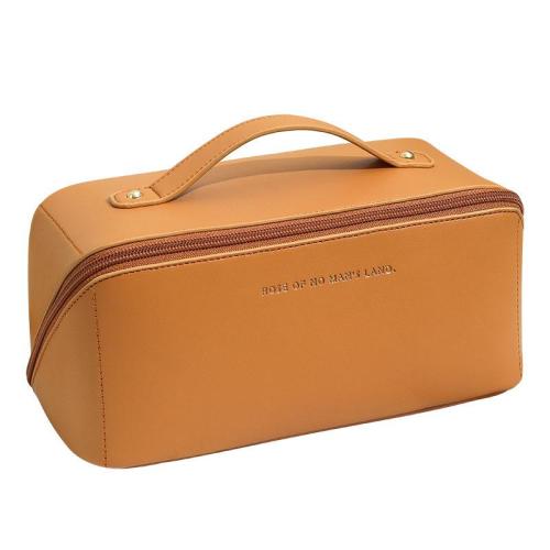 COM035 Travel Makeup Bag Waterproof Portable Pouch Open Flat Toiletry Bag Make up Organizer PU Leather Cosmetic Bags for Women