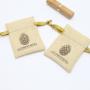 Screen Printing Natural Jute Linen Lipstick Jewelry Pouch Small Burlap Wedding Gift Drawstring Bag