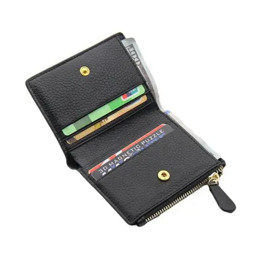 Women wallets custom logo nice pu leather latest ladies fancy purses with zipper pocket