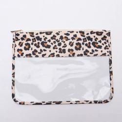 New Arrivals Women Hot Sale Cosmetic Bag Leopard Printing Makeup Bag Transparent Custom Waterproof Clear PVC Bag
