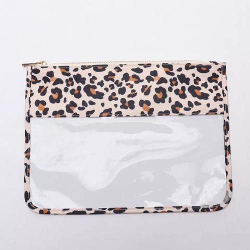 New Arrivals Women Hot Sale Cosmetic Bag Leopard Printing Makeup Bag Transparent Custom Waterproof Clear PVC Bag