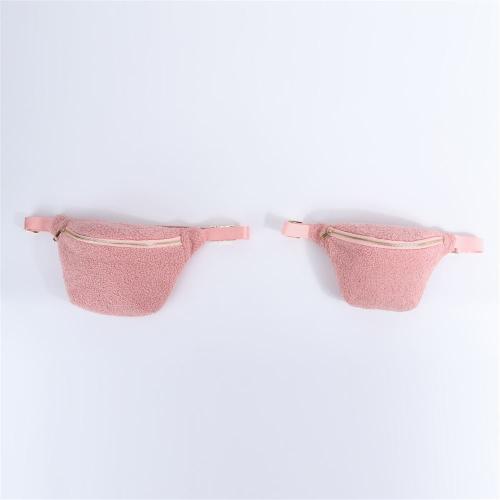 Keymay RTS Stock Gold Hardware Adjustable Strap Multi-color Small Large Teddy Waist Bag Fleece Fanny Pack Women Bag Crossbody