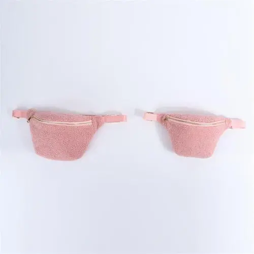 Keymay RTS Stock Gold Hardware Adjustable Strap Multi-color Small Large Teddy Waist Bag Fleece Fanny Pack Women Bag Crossbody