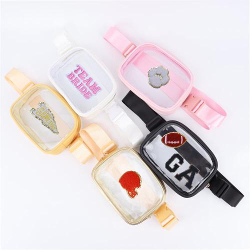 Keymay Clear Fanny Pack Waterproof Transparent Waist Pack Clear Crossbody Bag Stadium Approved Bum Bag PVC Stadium Belt Bag