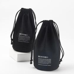 Round Bottom Organic Canvas Drawstring Bag Black Canvas Candle Packaging Pouch