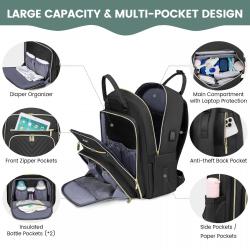 2023 Waterproof multi-function baby nappy bags large capacity travel Diaper Backpack with USB port for mommy baby diaper bags