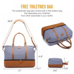 Sucipi wholesale 2pc/set Waterproof Overnight Travel Duffle Bags with Shoes Compartment Large Canvas PU Duffel Bag for Men Women