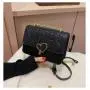 2022 Lady Designer Bags Colorful Glitter Coated Flap Turn-lock Purse Fashion Golden Heart Hardware Strap Sling Messenger
