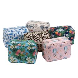 Custom Printing Portable Waterproof Mini Ziplock Women Makeup Storage Organizer Stand Up Pouch Nylon Toiletry Cosmetic Bag