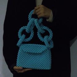 Luxury Fashion Handwoven Small Hand Bags Women Handbags Ladies Beaded Bag Handmade Beads For Bag Making 2024