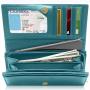 Women's long zip wallet Slim Real Leather Credit Card Holder Clutch Wallets for Women