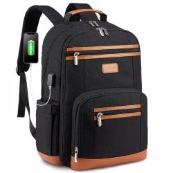 LOVEVOOK Vintage Travel Backpack with USB Port Business Outdoor Bookbag Waterproof College Bag Laptop Notebook Backpack Unisex
