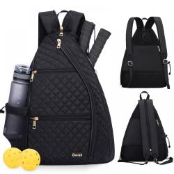 Sucipi Pickleball Bag for Women Pickleball Backpack Quilted Crossbody Sling Bagpack Tennis Back pack Pickle Ball Paddle Bag