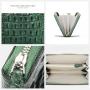 Custom Made Luxury Fashion Genuine Crocodile Skin Leather Women Ladies Green Long Zipper Credit Card Wallet For Woman