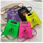ZR749 Women's Bags Fashion PU Funny Girl Retro Small Square Bag Simple Zipper Shoulder Crossbody Phone Bag Female Party Shopping