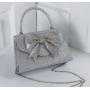 Wholesale cheap shiny fabric clutch bag shoulder bags bow-knot handbag evening bag lady purse