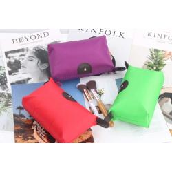 Small Cosmetic Organizer Bag Waterproof Travel Portable Zipper Flat Makeup Pouch for Women Girl