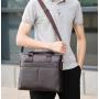 ZWY103 New Male Business Casual Horizontal Laptop Briefcase Wholesale PU Work Travel Laptop Bag Simple Portable Shoulder Bag