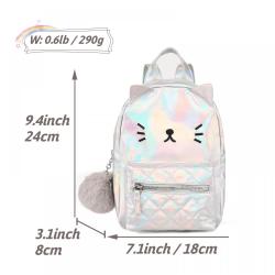 2024 New Student Backpack Fashion Trend White Children With Pompom Decoration Large Backpack