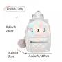 2024 New Student Backpack Fashion Trend White Children With Pompom Decoration Large Backpack