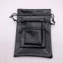 Custom Logo Gift PU waterproof Leather Cosmetic Pouch Leather Jewelry Drawstring Bag