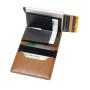 Leather Wallets Card Holder for Men Metal RFID Blocking Aluminum Automatic Ejection Money Cards Holder Gifts for Men Wallet
