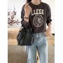 Wholesale Removable Shoulder Strap Backpack Black Plaid Chain Canvas School Bag PU Leather Bucket Backpack for Women