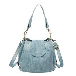 ZWY215 Daily Fashion Denim Ladies Bucket Bag Wholesale Hot Sale Shoulder Bag Simple Casual Work Travel Shopping Crossbody Bag