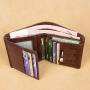 XL302 Accept Customized Logo Genuine Leather Soft Comfortable Triple Folding Billfold Best Selling Men's Short Leather Wallet