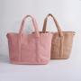 Hot Selling Custom Design Fashion Handbags Large Capacity Soft Sherpa Fabric Portable Travel Girls Gift Plush Teddy Tote Bag