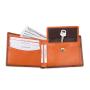 Customized brands leather men's minimalist slim wallet genuine leather wallet with coin pocket