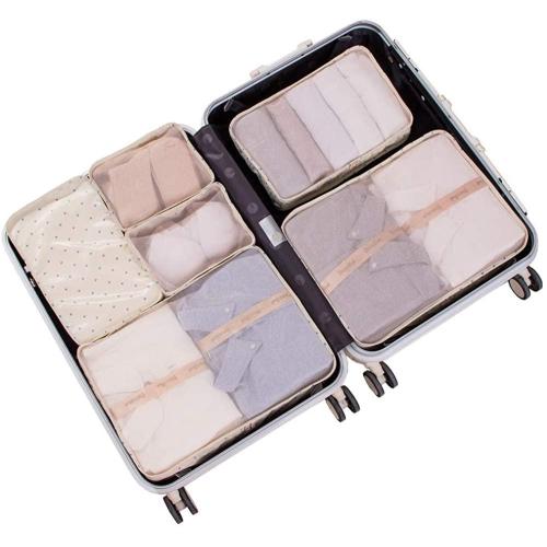 Nylon Packing Cube Travel Bag System Durable 6 Pieces Set Large Capacity Of Bags Unisex Clothing Sorting Organize Wholesale
