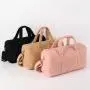 Keymat Hot Sale Rts Black Brown Pink Large Capacity Handbag Cute Bridesmaid Travel Bag Teddy Sherpa Duffel Bag Weekender Bag