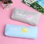 Gelory Lovely Stationery Bag Portable Small PU Leather Pencil Case Student Pencil Bag With Zipper