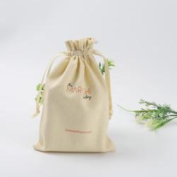 Eco-Friendly Clear Cotton Linen Cosmetic Gift Bag Organic Cotton Cosmetic Packing Drawstring Pouch Bag