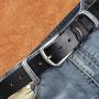 Men's casual leather belt heavy-duty vegetable tanned cowhide leather belt dress for men jeans with thick strap and buckle
