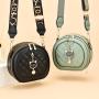 KBW451 New Women Bags Net Red Single Shoulder Bag Fashion Wide Shoulder Strap Rhombus Ladies Handheld Crossbody Small Round Bag