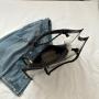 Custom New Female Bag  Niche Design Female Bag Tote  Zipper Shoulder Bag PVC Print