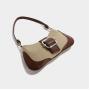 2024 Custom Canvas PU Leather Underarm Hobo Bag For Fashion Women Shoulder Purse