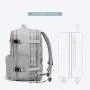 XL185 Students Durable Computer Backpack Waterproof Wearable Multicard Slot Backpack Expandable Large Capacity Shoulder Bag