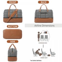 Realer2024 Canvas Weekender Bag for Women with Shoe Compartment Large Overnight Bag Canvas Travel Duffel Bag with Toiletry pouch