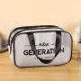 Custom Logo Travel Transparent Waterproof Zipper Wash Bags Double Layer Large Capacity EVA Clear Cosmetic Toiletry Bag wholesale