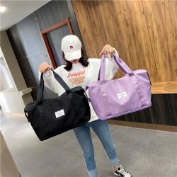 Custom Logo Dry Wet Separation Womens Foldable Duffle Bag Ladys Shoulder Tote Gym Bag