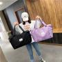 Custom Logo Dry Wet Separation Womens Foldable Duffle Bag Ladys Shoulder Tote Gym Bag